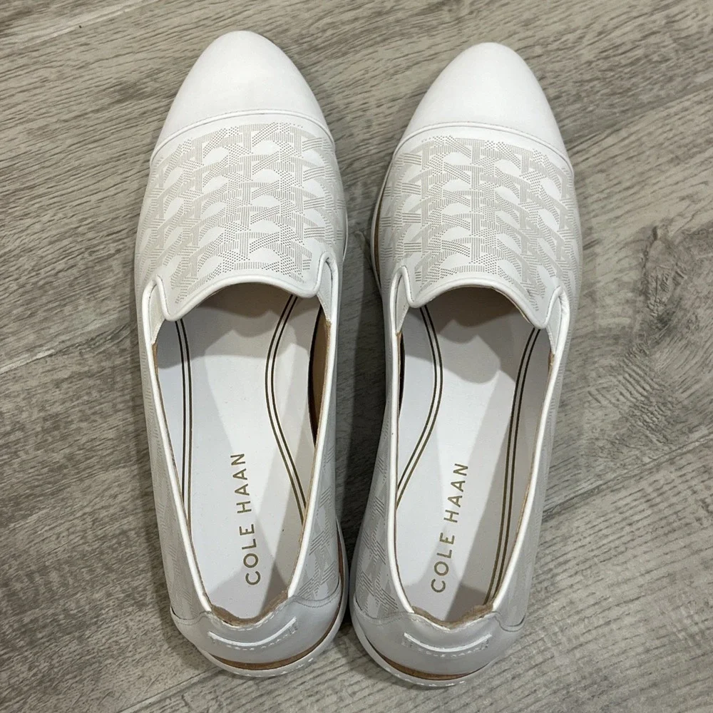 Cole Haan Grand Ambition Women's Size 8.5 B White Slip On Shoes EUC